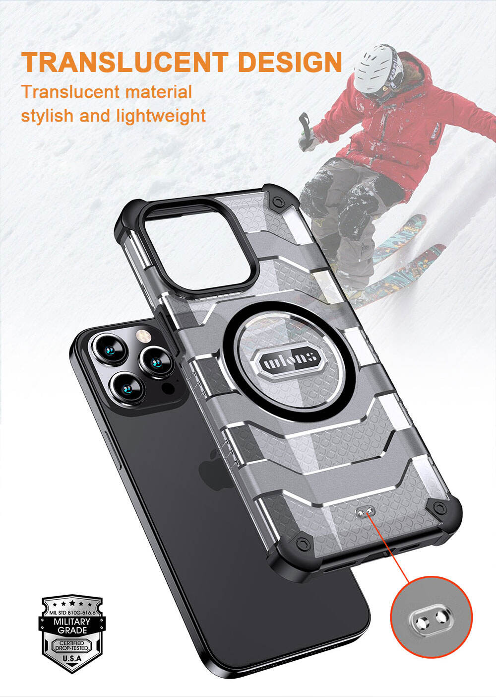 WLONS WLS28 Drop Proof Skin Friendly Carbon Fiber Frosted Suction Mobile Tpu Phone Case For Iphone 15 Pro Max details