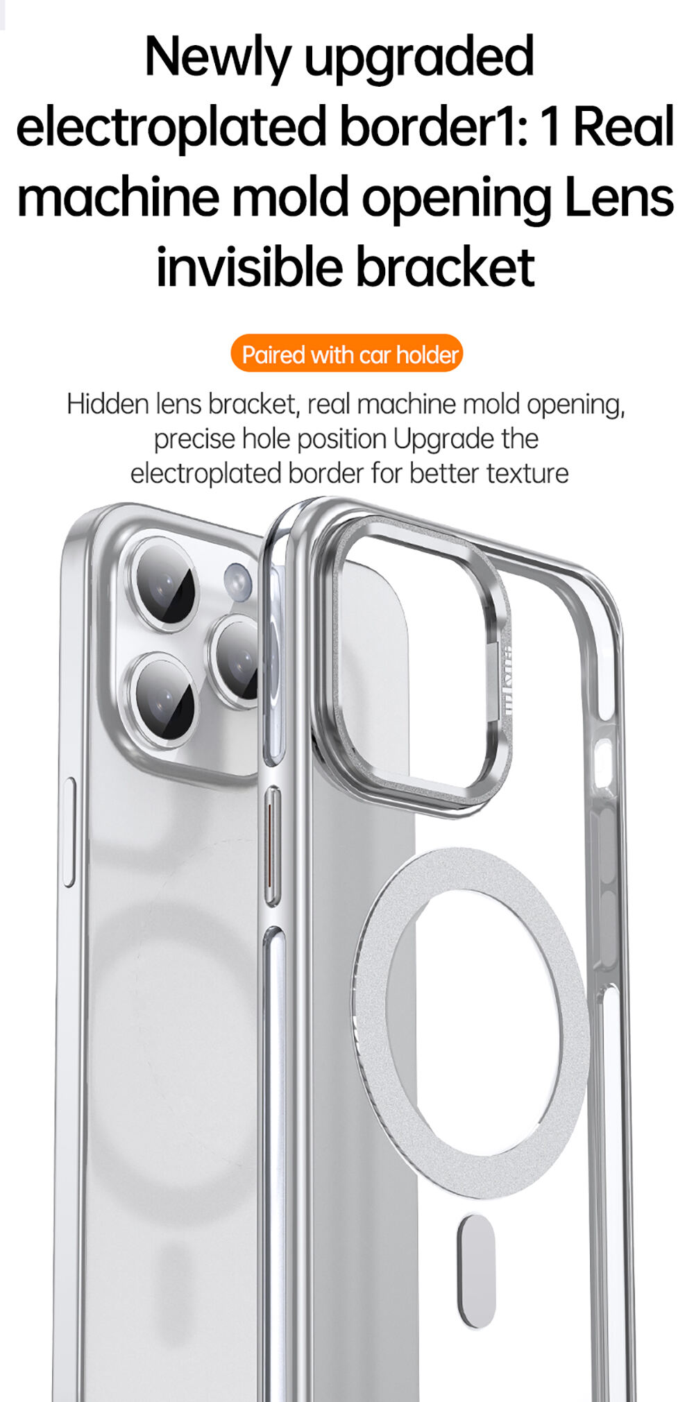 Kickstand Phone Case For Iphone 15 Pro Max Drop Proof Anti Fall Cover Electroplate Electroplating Heat Dissipation A96 factory