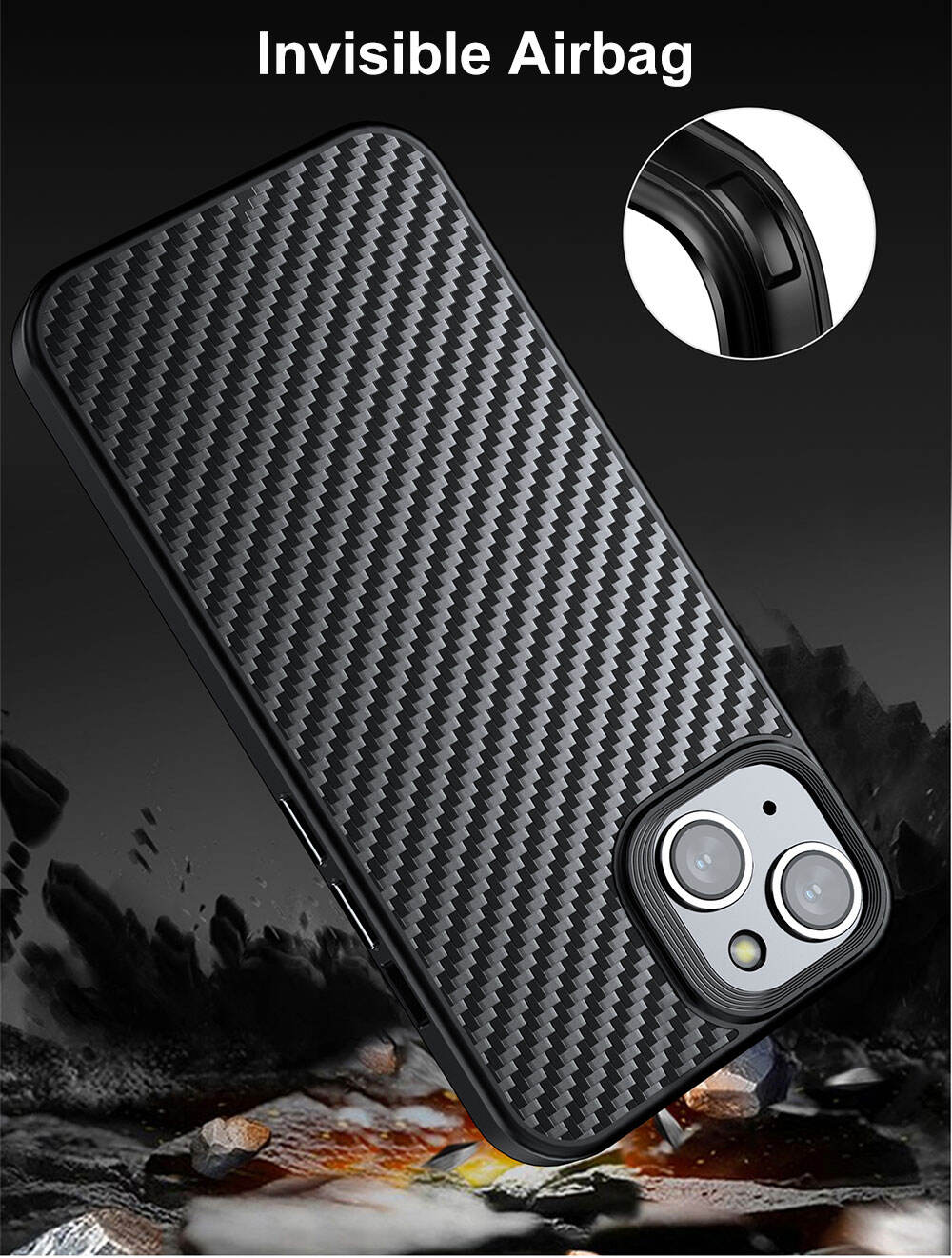 WLONS WLS14 Skin Friendly Drop Proof Carbon Fiber Frosted Suction Mobile Tpu Phone Case For Iphone 15 Plus supplier