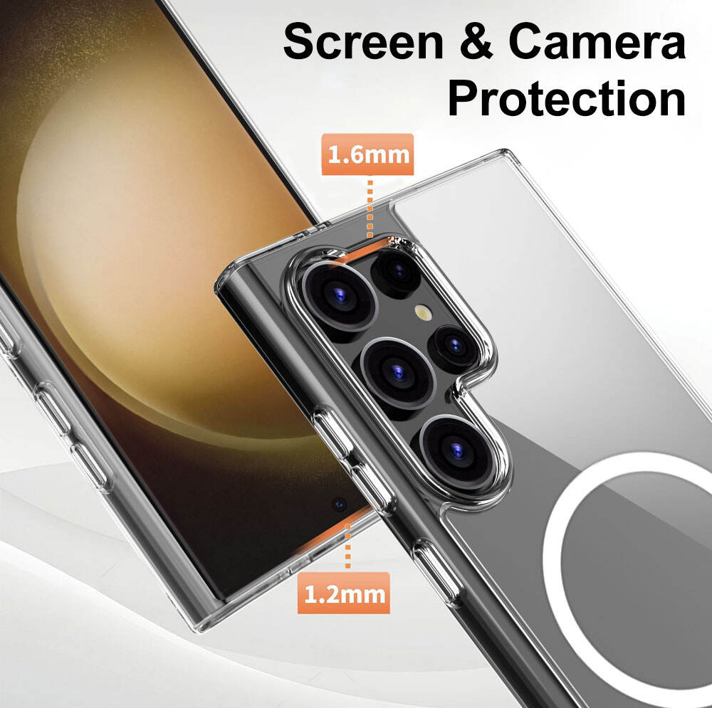 Laudtec SJK272 Magnetic Ring Cover Tpu Pc Precision Hole Clear Phone Case For Samsung Galaxy S24 Plus factory