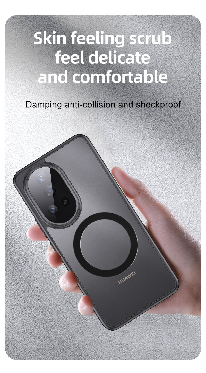 Laudtec SJK277 Magnetic Suction Mobile Precision Hole Anti Fall Frosted Transparent Clear Tpu Phone Case For Huawei Nova 12 supplier