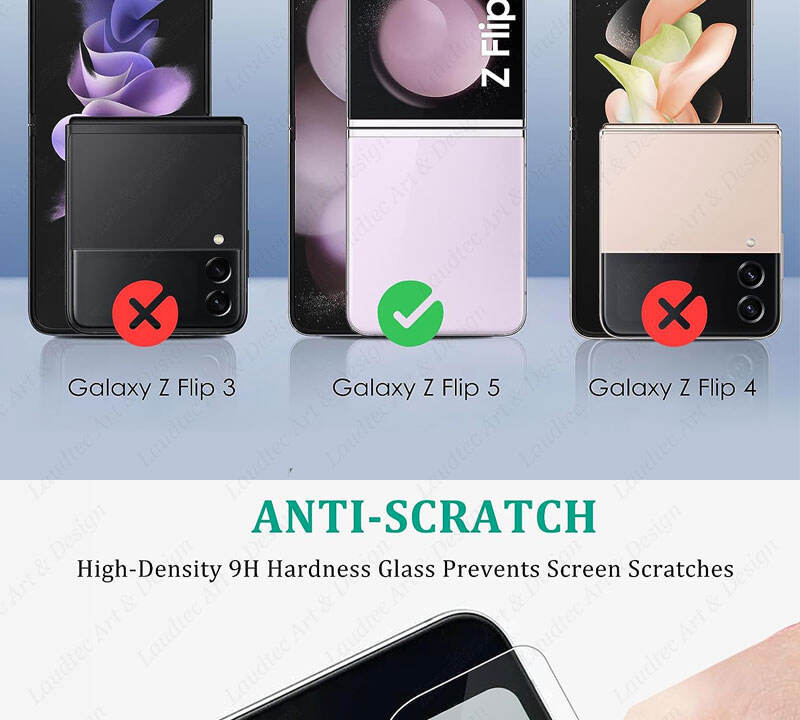 Laudtec GHM013 Lens Protection High Definition Tempered Glass Protector Samsung Screen Protectors For Galaxy Z Flip 5 factory