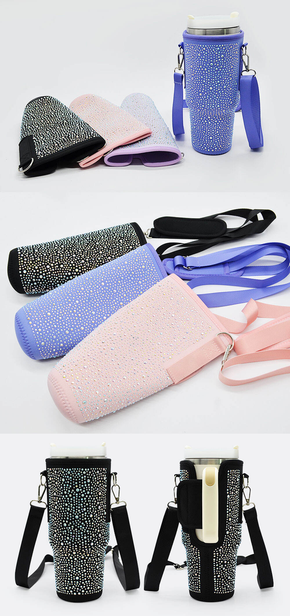 New Design Similar Diamond Travel Sleeve Pouch Bag For Stanley Cup 40Oz With Handle Tumbler Water Bottle Thermal Case Phone manufacture