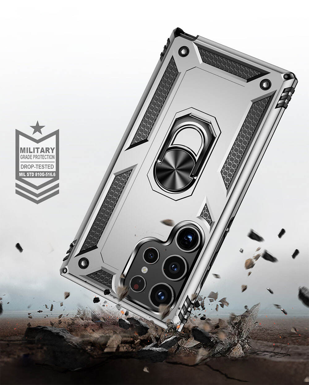 Laudtec SJK205 Magnetic Ring Cover Tpu Pc Phone Case For Samsung Galaxy S24+ S24 Fe S23+ S23 S22 Ultra 5G supplier