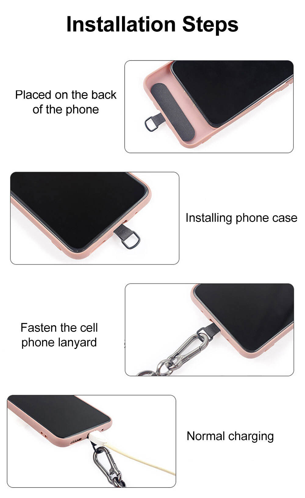 Laudtec SJS002 Customized Adjuster Adjustable Accessories 2 In 1 Cell Rope Case Strap Mobile Chain Phone Lanyard manufacture