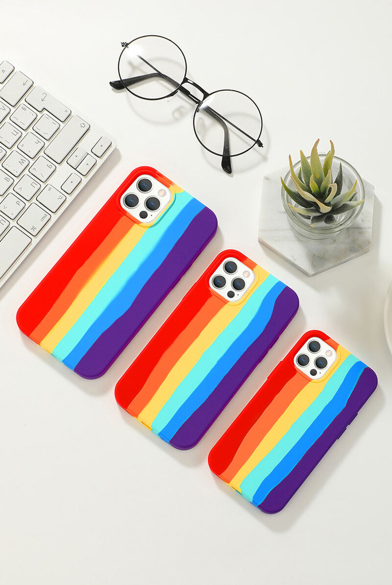 Laudtec Original Liquid Silicone Rainbow Case For iPhone All-inclusive Silicone Case iPhone 11 12 13 Pro Max supplier