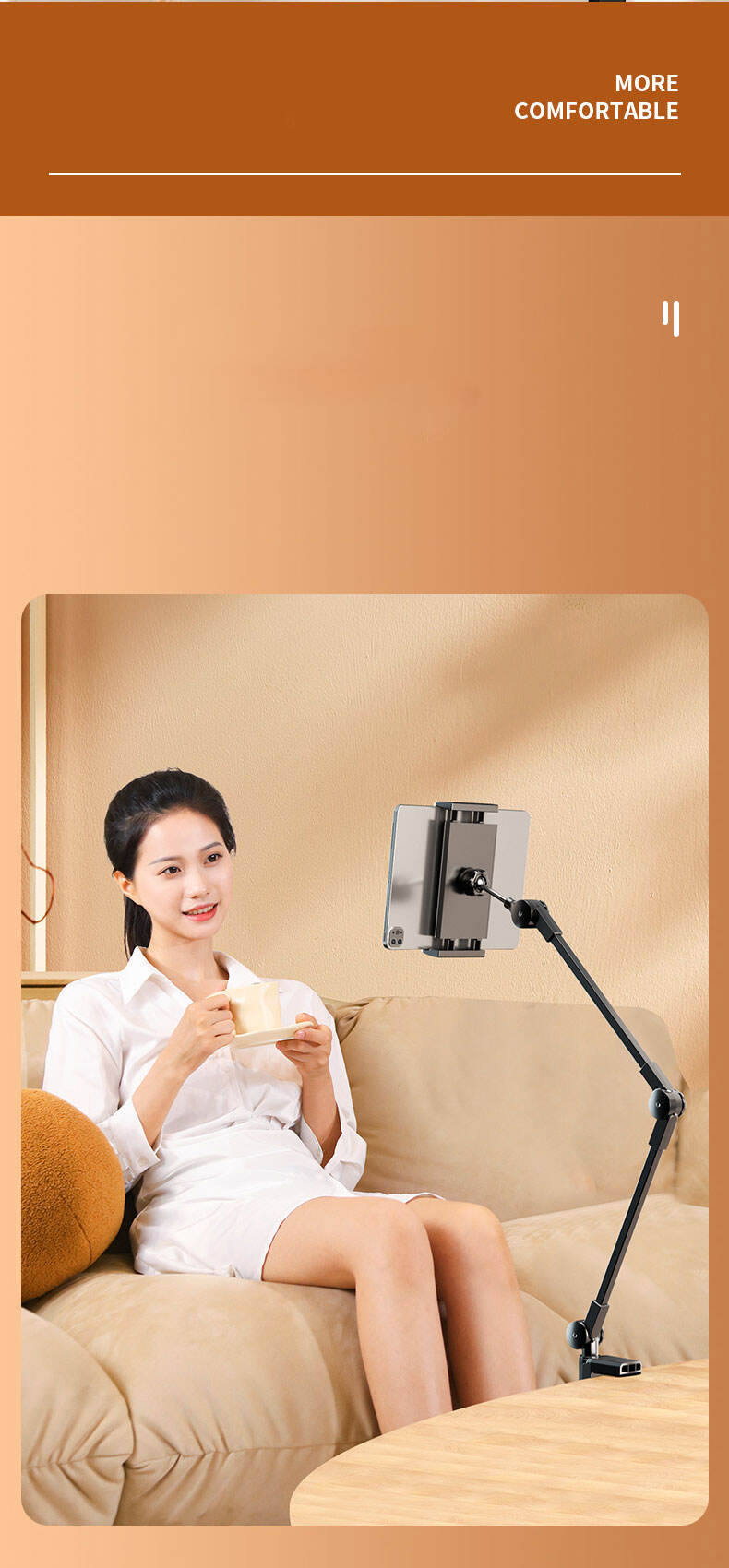 Laudtec SJJ087 Portable Folding Tripod Stand Metal Phone Bed Table Stands Tablet Holder For Iphone Ipad manufacture