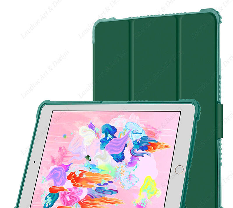 Laudtec PBK024 High Quality Hard Tpu Trifold Stand Slim Light Cover Frosted Transparent Anti Drop Tablet Case For Ipad 9.7 details