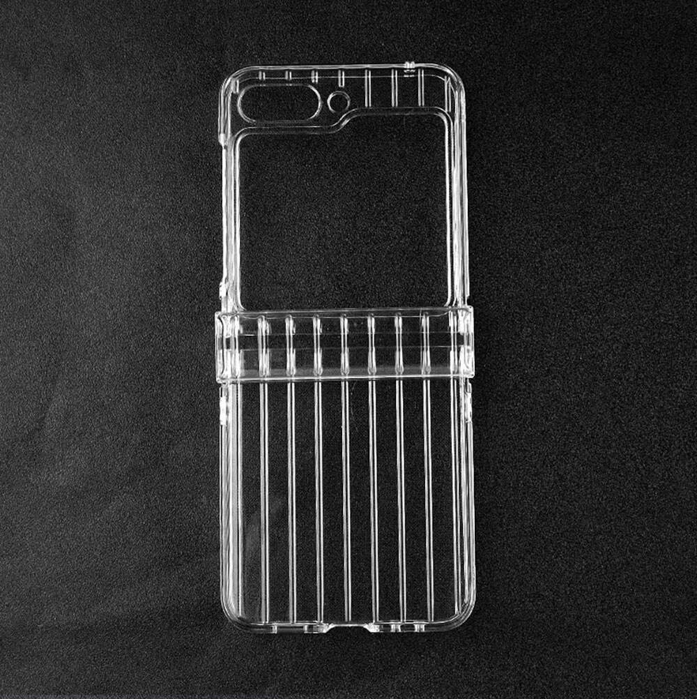 Laudtec SJK122 High Quality Transparent Fold Luggage Mobile Cases Pc Phone Case For Samsung Galaxy Z Flip5 Flip4 Flip3 5G Flip manufacture