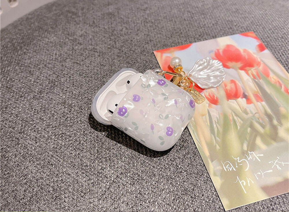 Laudtec EJK03 Purple Keychain Seashell Metal Hook Pearl Shell Flower Case For Airpod Airpods Pro 2 3 2Nd 2Da 3Rd Gen Generation supplier