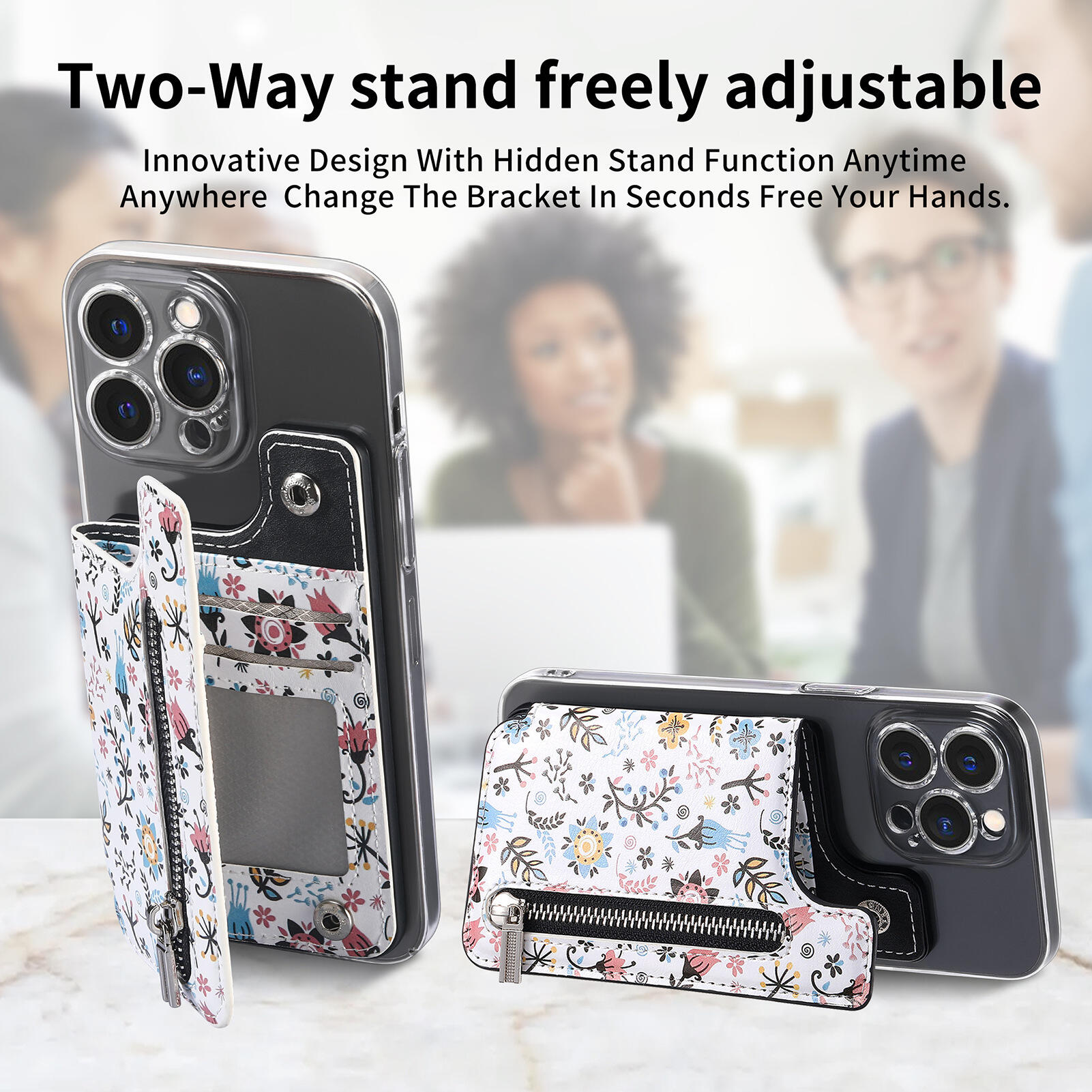 Laudtec Wallet03 Pro Max 15 Magnetic 14 Mini Card Mobile Cases Phone Flower Case Magsafe Leather Wallet For Iphone Apple details