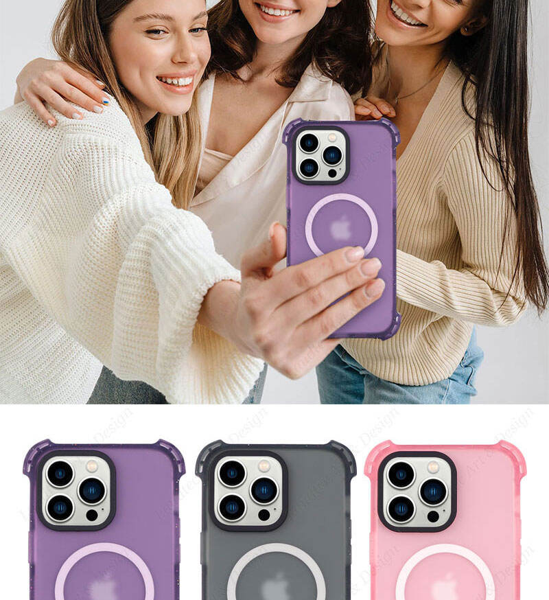 Laudtec SJK047 Frosted Matte Transparent Magnetic Drop Protection Tpu Pc Phone Case For Iphone 15 14 13 12 11 Plus Pro Max manufacture