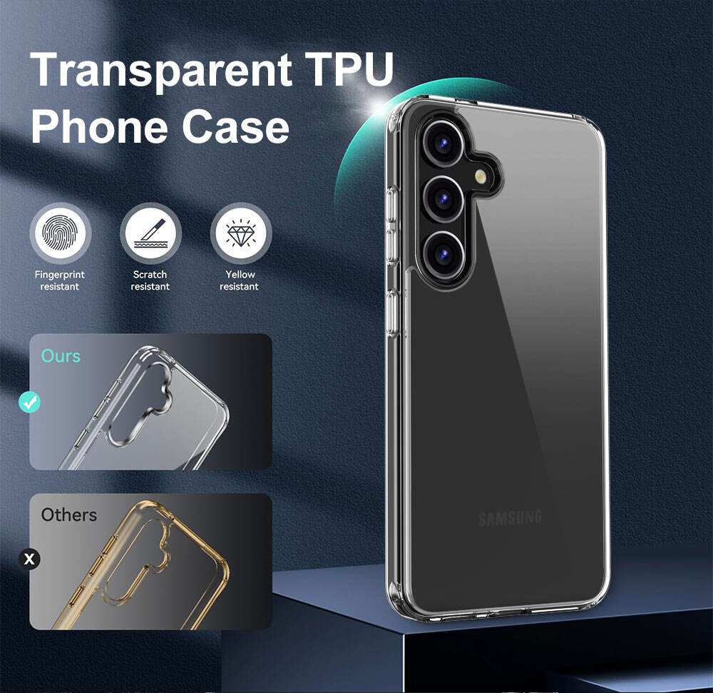 Laudtec SJK269 Tpu Pc Precision Hole Clear Phone Case For Samsung Galaxy S24+ S24 Fe S23+ S23 S22 Ultra 5G details