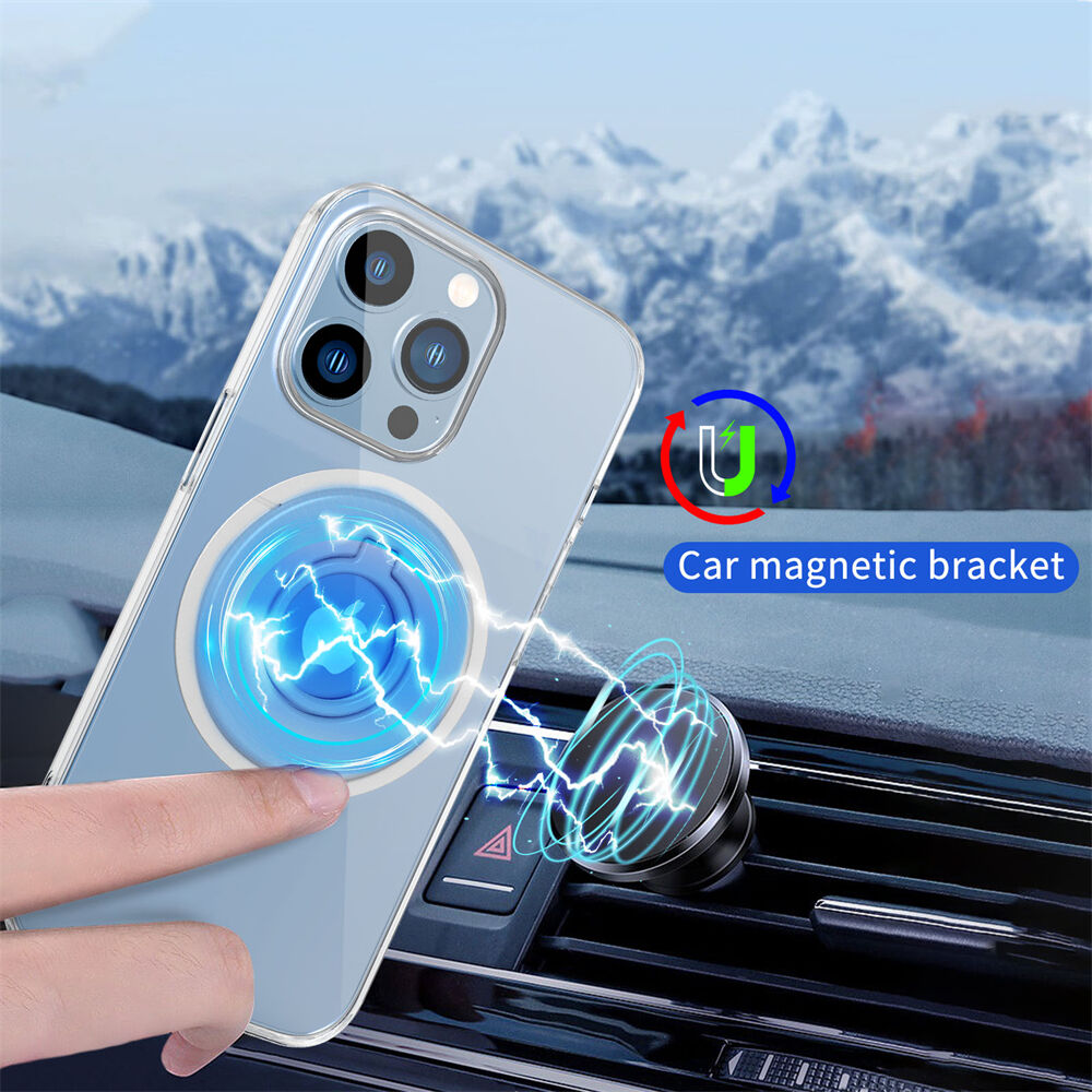 Laudtec Patent Magnetic Wireless Charger Finger Ring Holder Phone Stand Grip 360 Rotating Car Magnetic Mount Phone Bracket manufacture