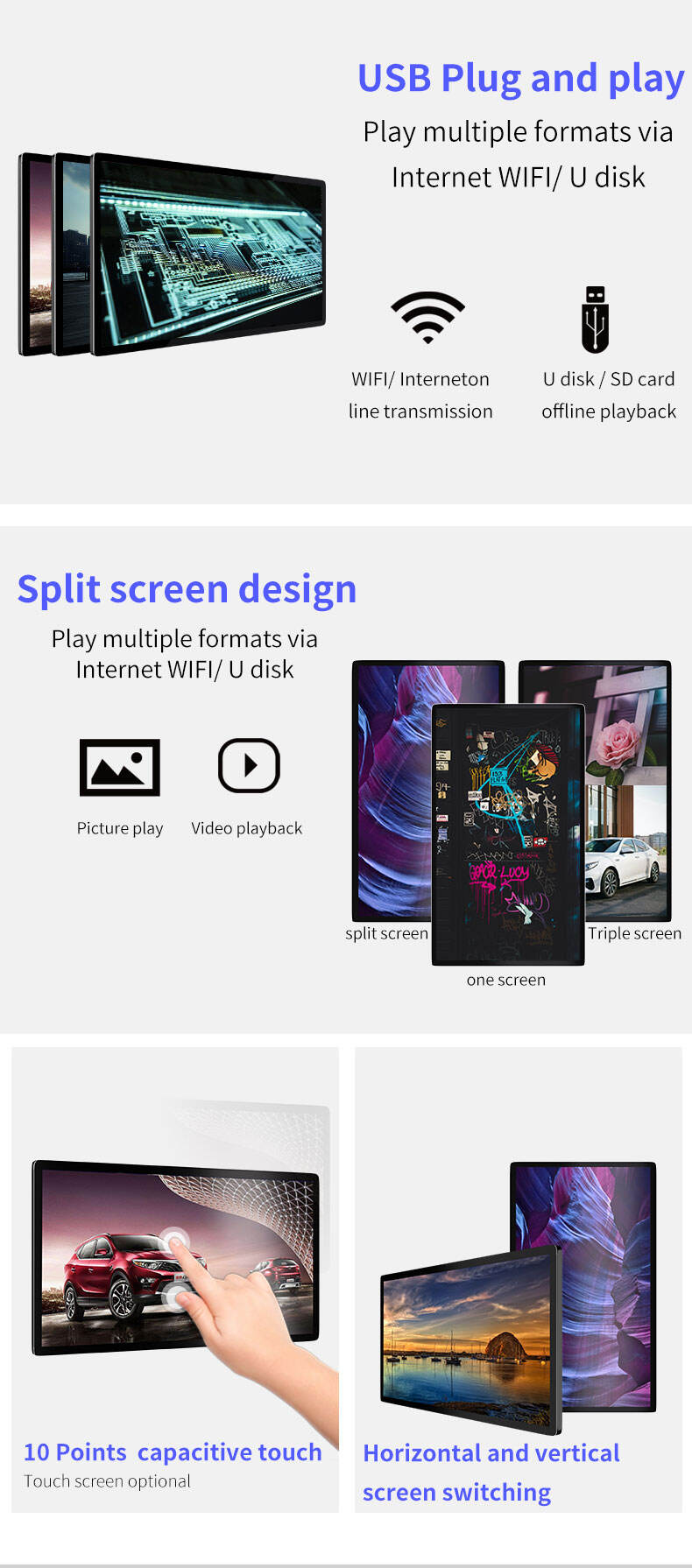 32 Inch Super Narrow Frame Android Smart TV LCD Screen Advertising Players Digital Signage for Wall Mount manufacture