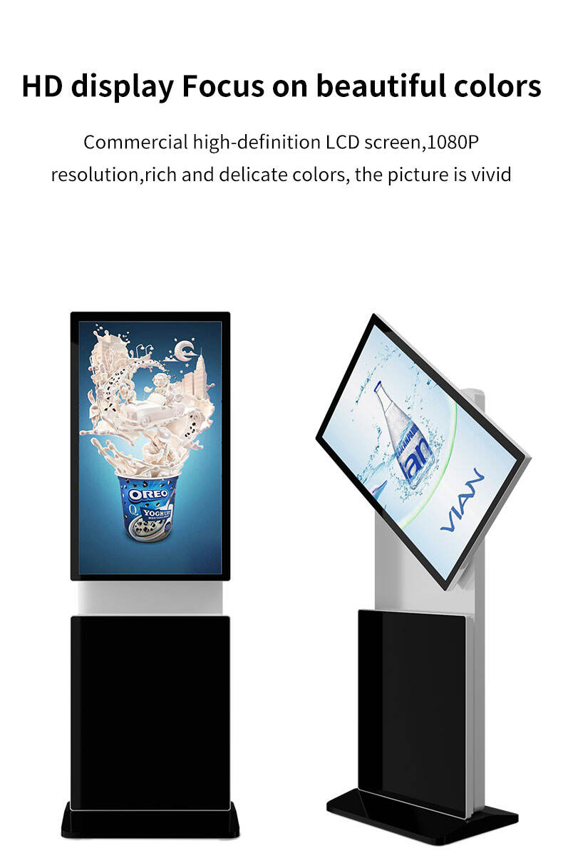 2023 New Arrival Split Screen High Quality 43 49 55 inch Rotating Advertising Display Floor Standing Totem For Shopping Mall supplier