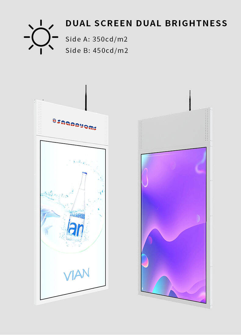 Custom 43 Inch Ultra Thin Android 4k Advertising Display Hanging Double Sided Lcd Digital Signage details