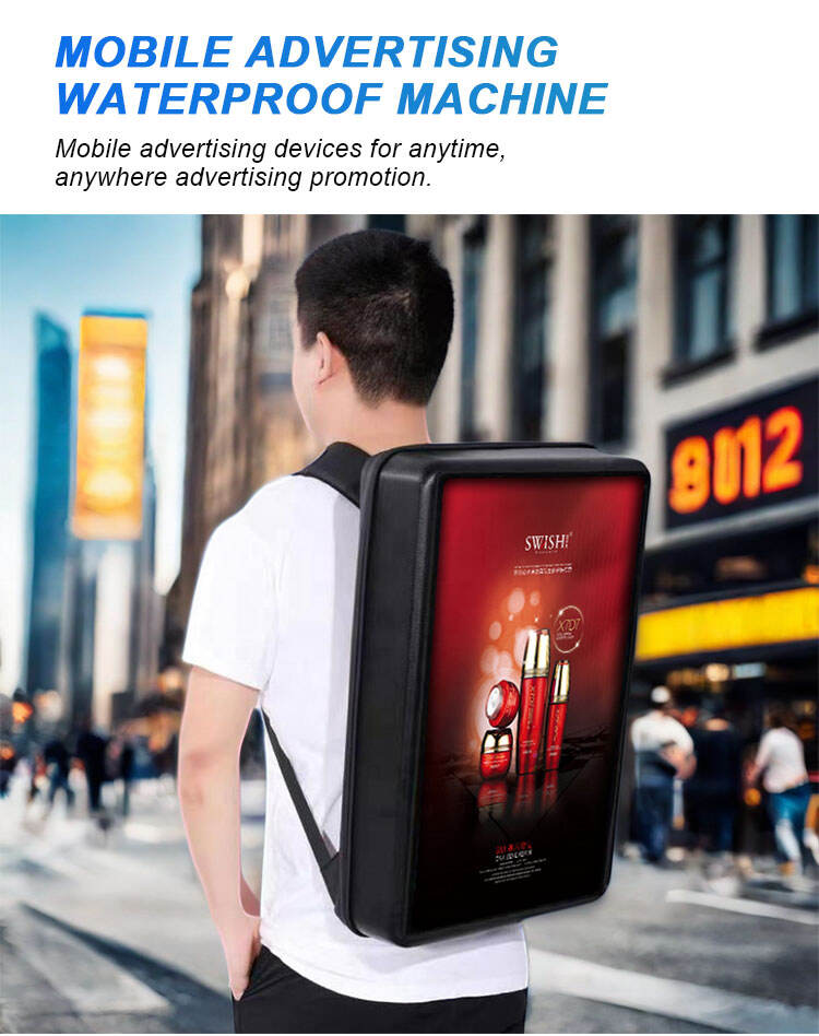 Outdoor 21.5 inch LCD Backpack Water-proof Walking Billboard Android Advertising Billboard Wifi Battery power manufacture