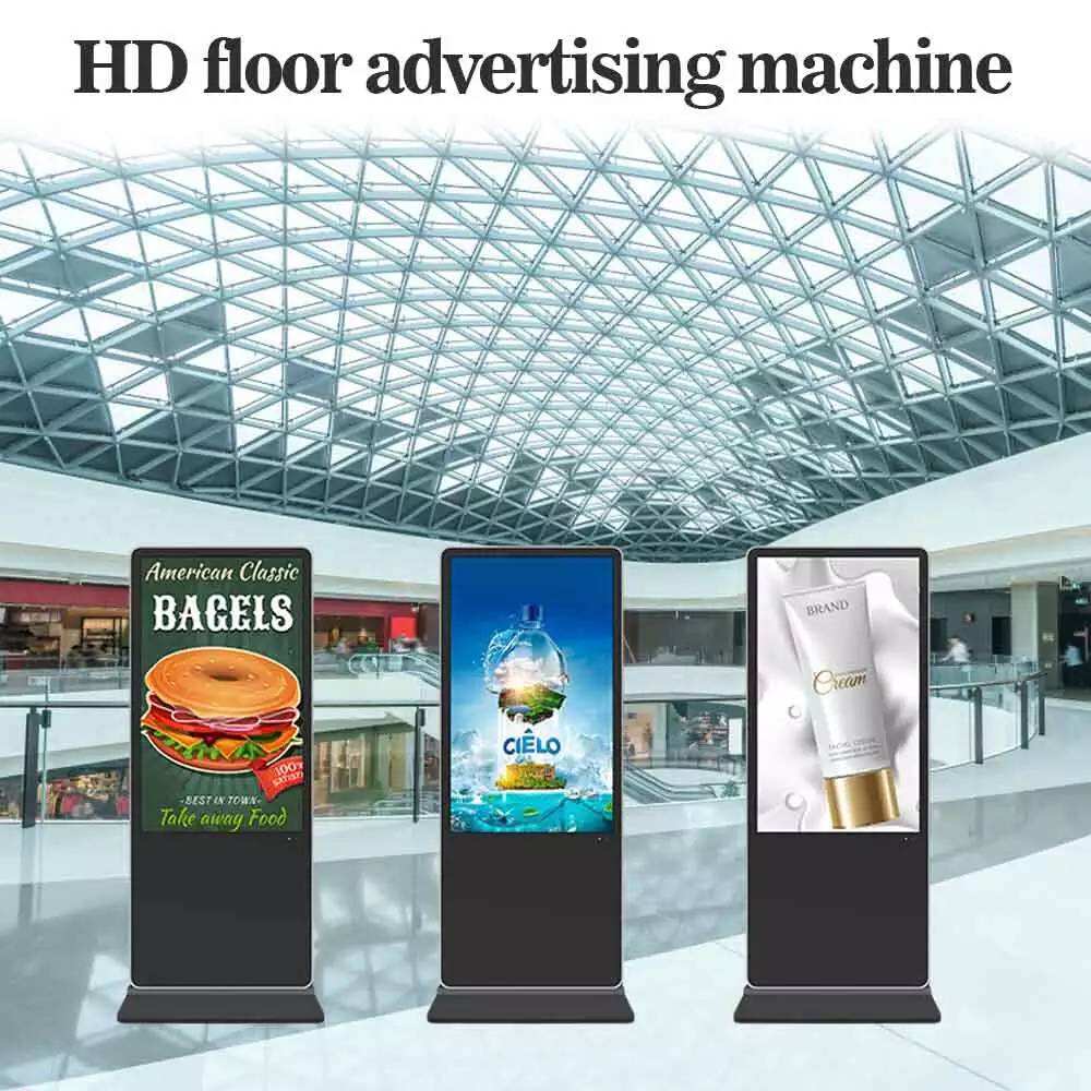 Ultra outdoor thin 55 inch floor standing android touch screen kiosk digital totem display advertising players for indoor manufacture