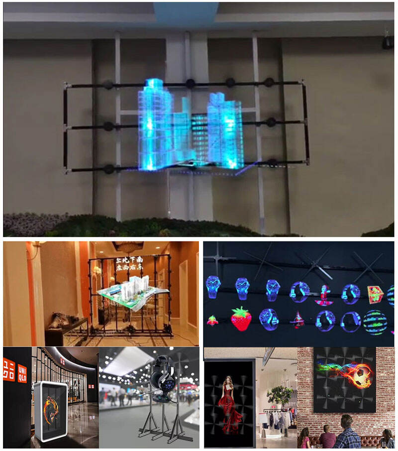 4 Blades HD Projector Holographic Display 1920*1080 Spinning 3D Projector LED Advertising Hologram Fan details