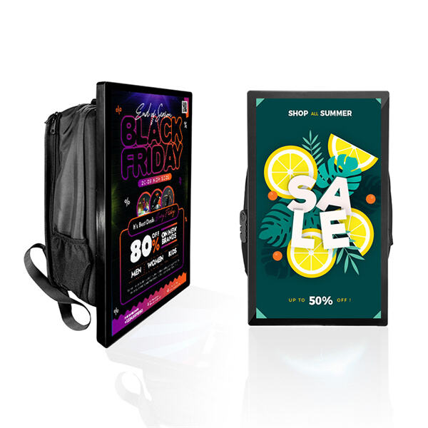 أقصِّم التعرض والتفاعل باستخدام تقنية جهاز الإعلانات LCD على الحقيبة الظهرية