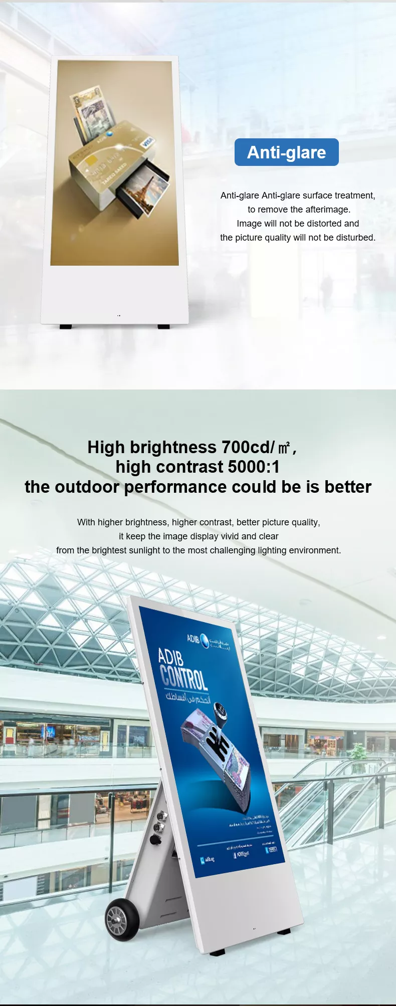 2023 new model Poster LCD Advertising Players Monitor Portable Digital Signage and displays details