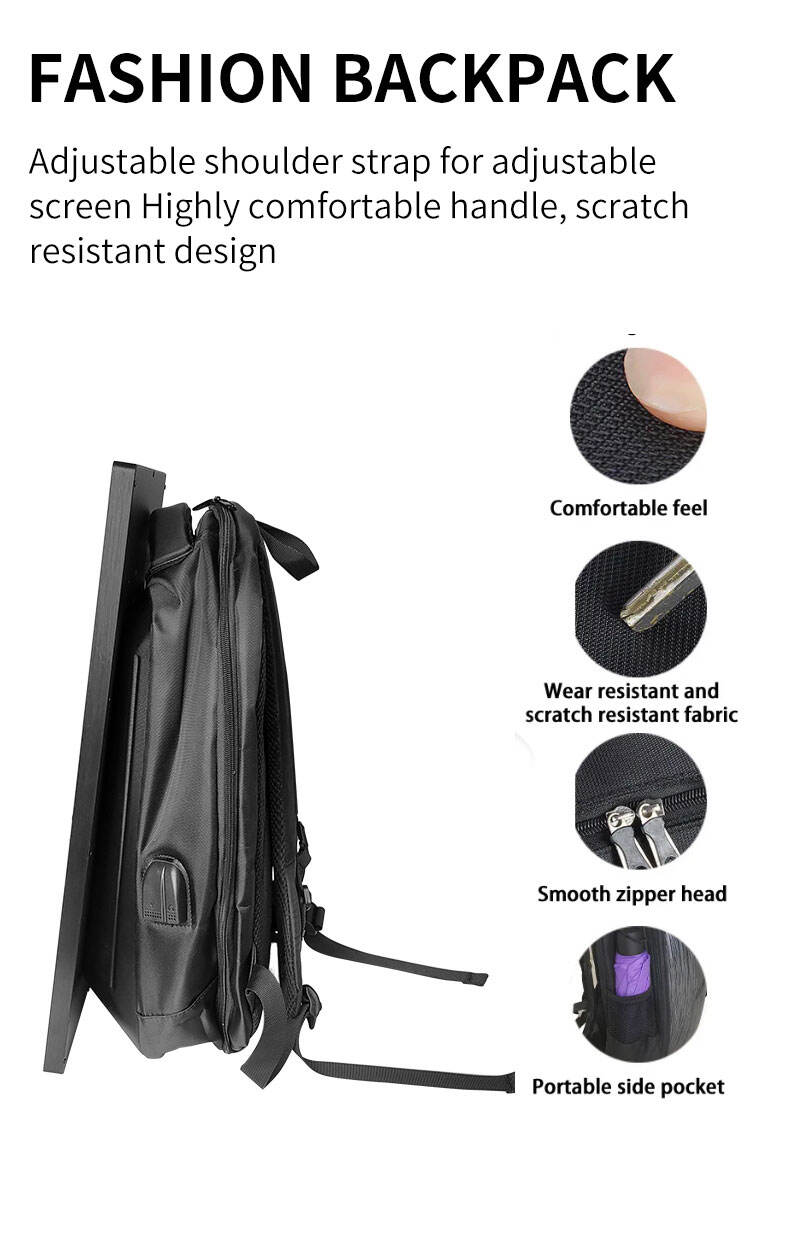 4G support advertising backpack human walking lcd display with battery power digital signage billboard backpack manufacture