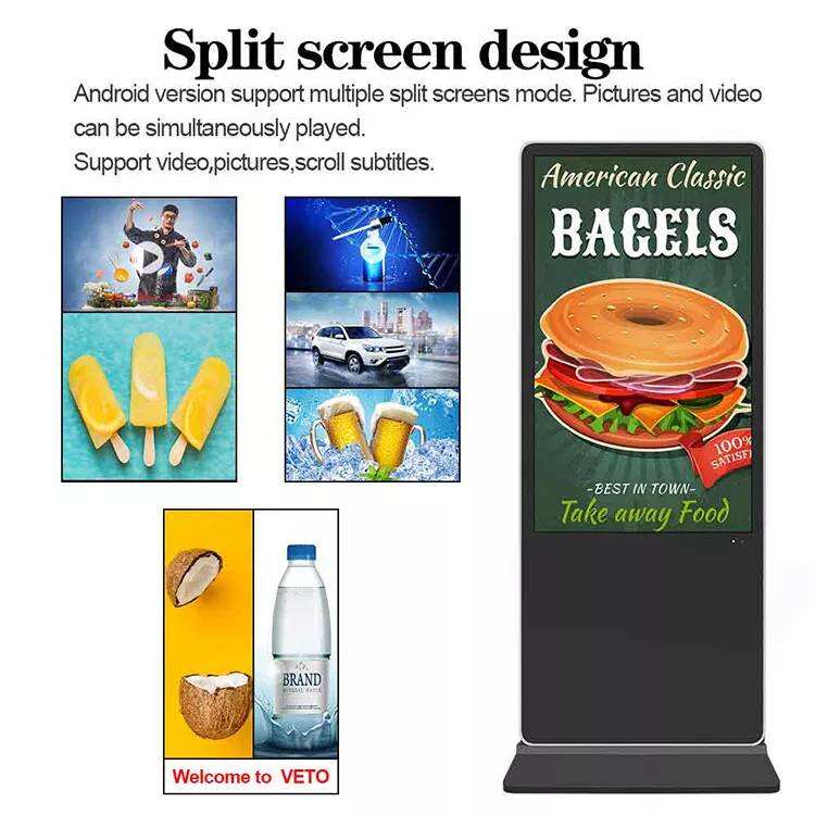 2024 Best model 43 49 55 65 inch android LCD advertising touch screen media video display lcd ultrathin digital signage kiosk details