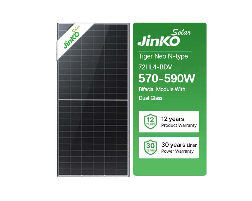 Jinko solar panel Tiger Neo 72HL4-BDV n-type Double Glass Bifacial Modules 570W 575W 580W 585W 590W