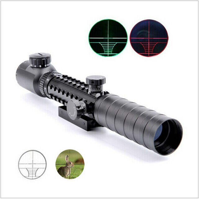 product c3 9x32eg professional long range scope tactical sight red green illumination fishbone hunting scope-4