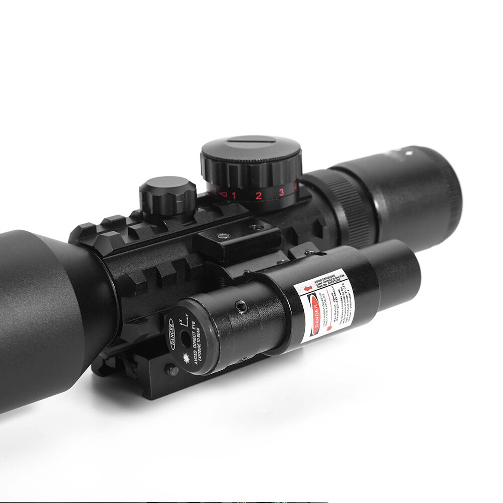 product gluck oem combo m9 optics red green illumination scope 3 10x40 eg hunting sight scope with red dot laser for outdoor activities-6