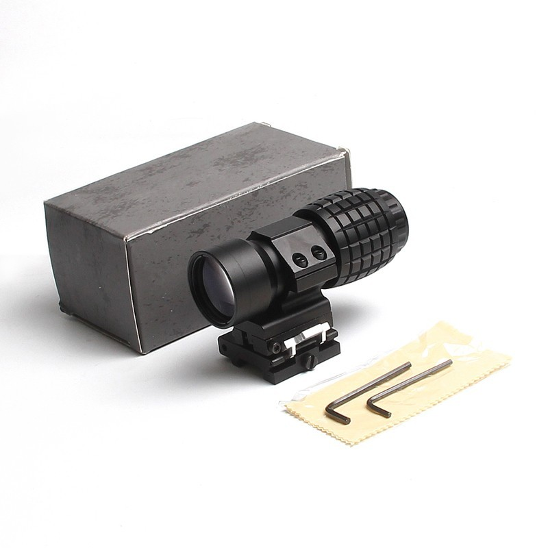 product 3x magnifier scope optics holography hunting optical scope tactical flip to side quick detach compatible with 20mm-5