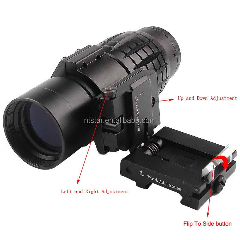 product 3x magnifier scope optics holography hunting optical scope tactical flip to side quick detach compatible with 20mm-7