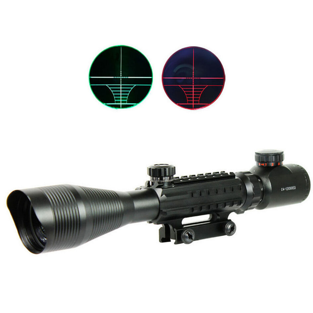product c4 12x50 eg optical scope red green dual illuminated-2