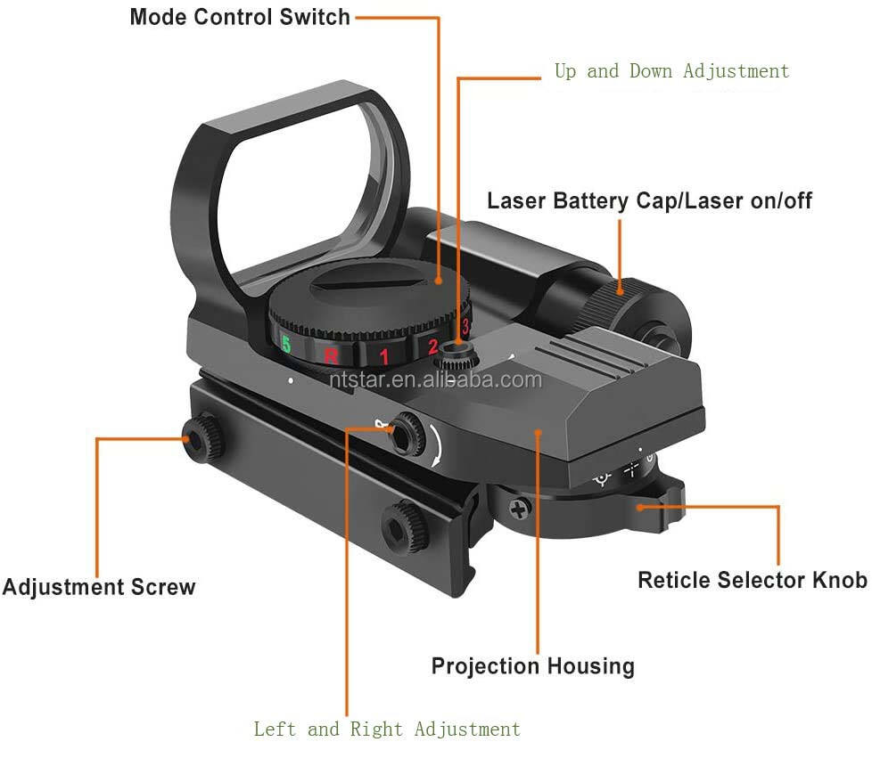 product 101b reflex redgreen dot sight  with  durable 33mm aluminum red dot sight-2