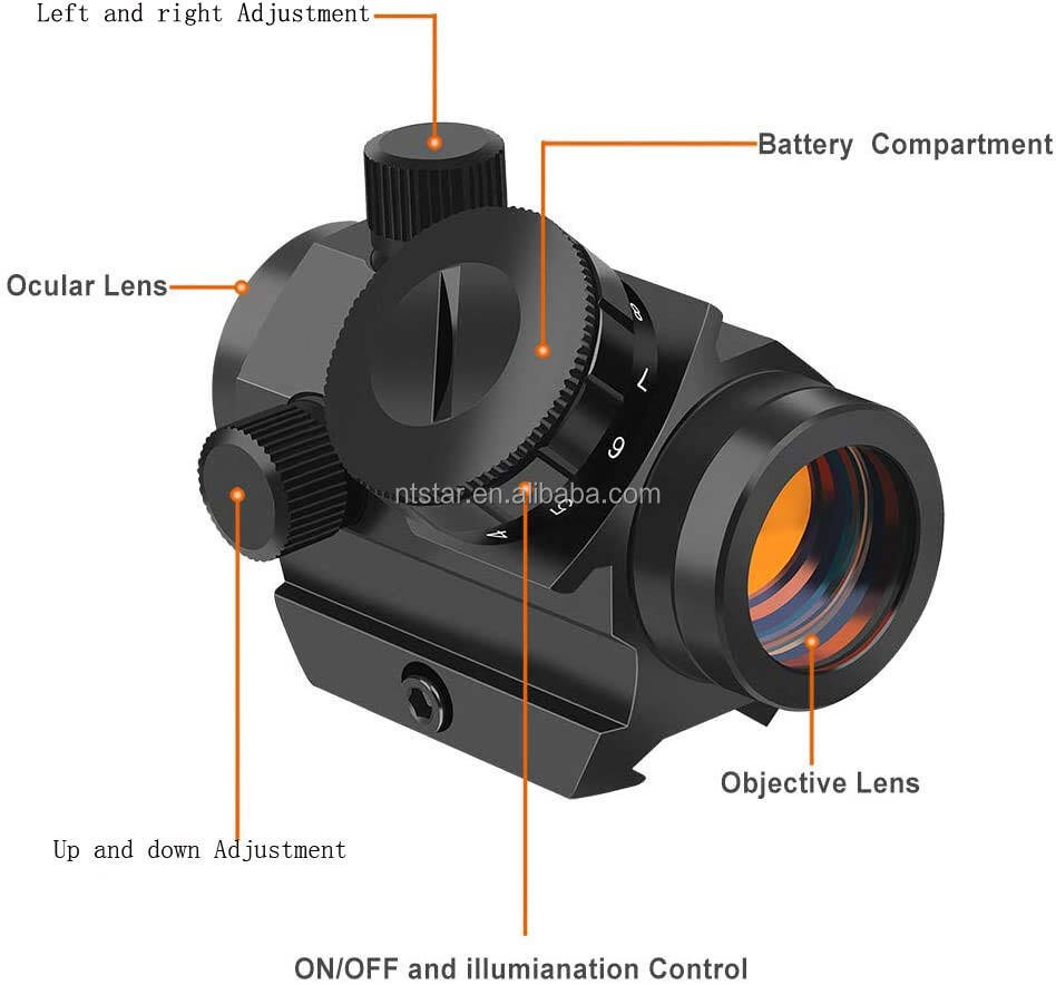 product oem fog proof tactical holographic m1 adjustable reflex green red dot sight scope sight 1x20mm scope fit 20mm with rise mount684-4