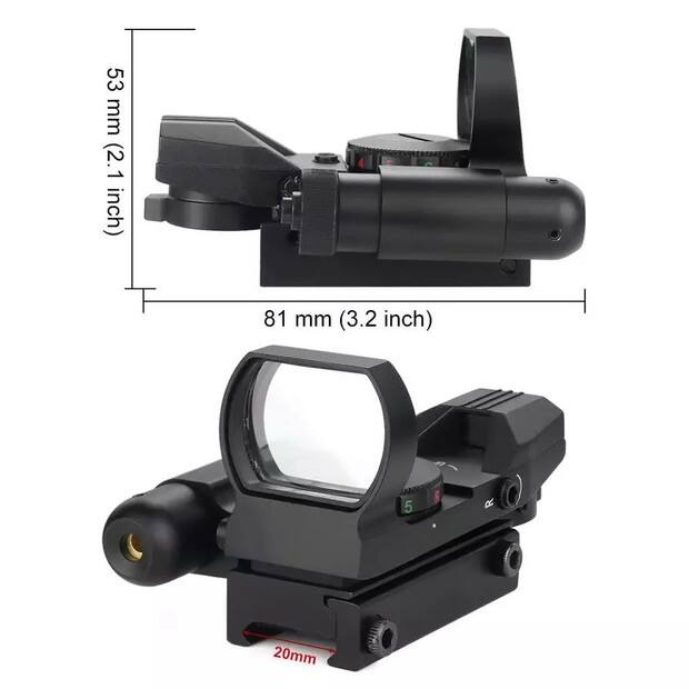 product goodluck oem hd101b red dot optics scope 4 pattern reticle dot sight with integrated green laser sights-3