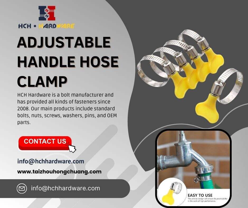 Adjustable handle hose clamp