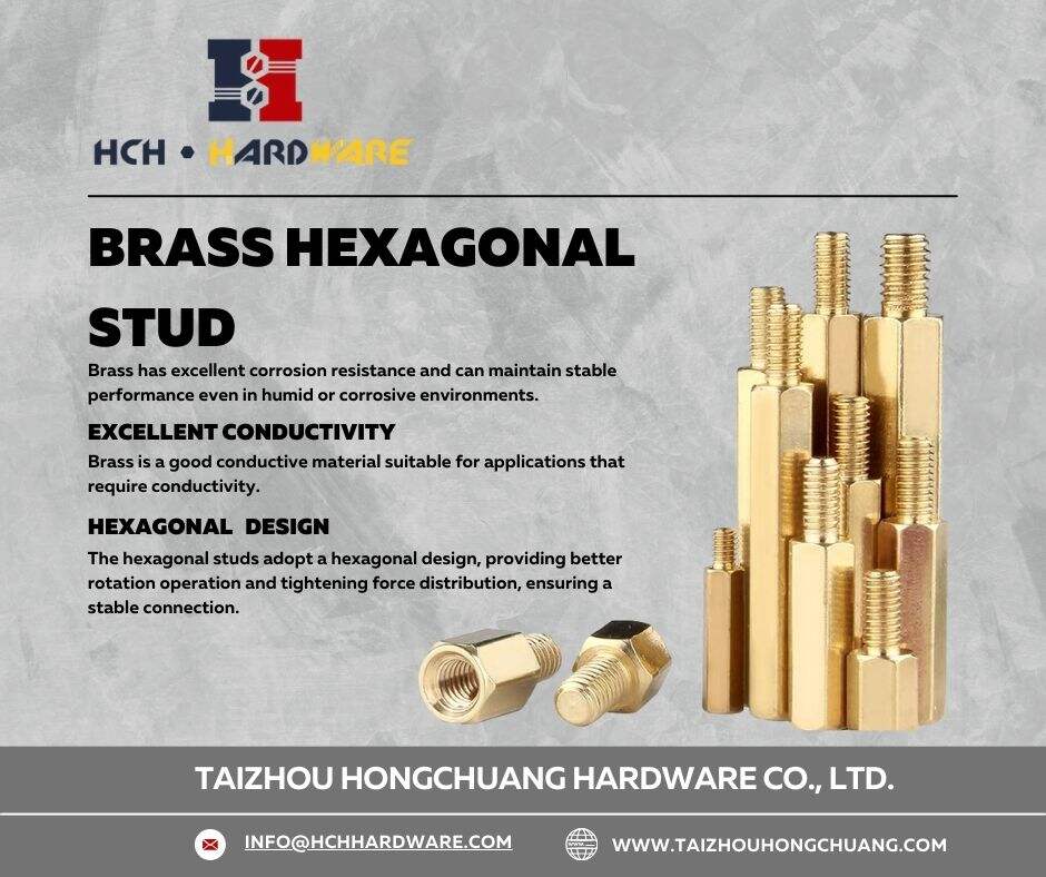Brass hexagonal stud