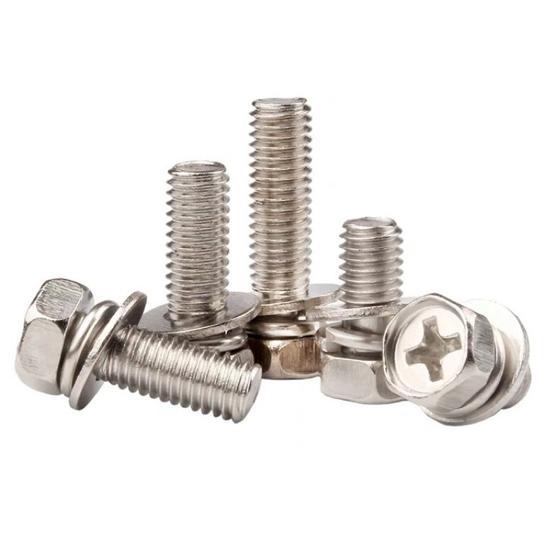 Indented Phillips Hex Head Machine Screws With Flat And Spring Washers manufacture