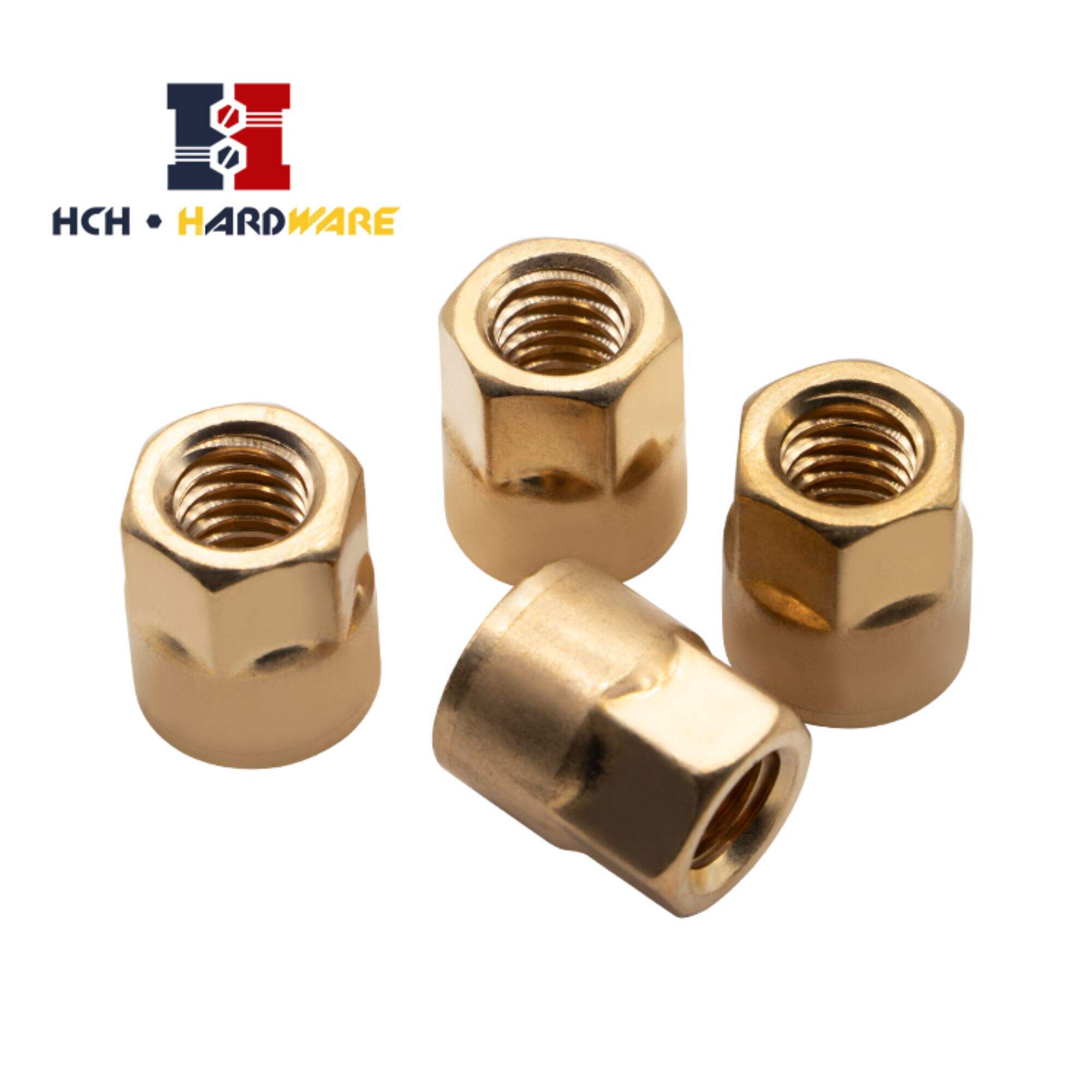 Long Hex connector Brass nut