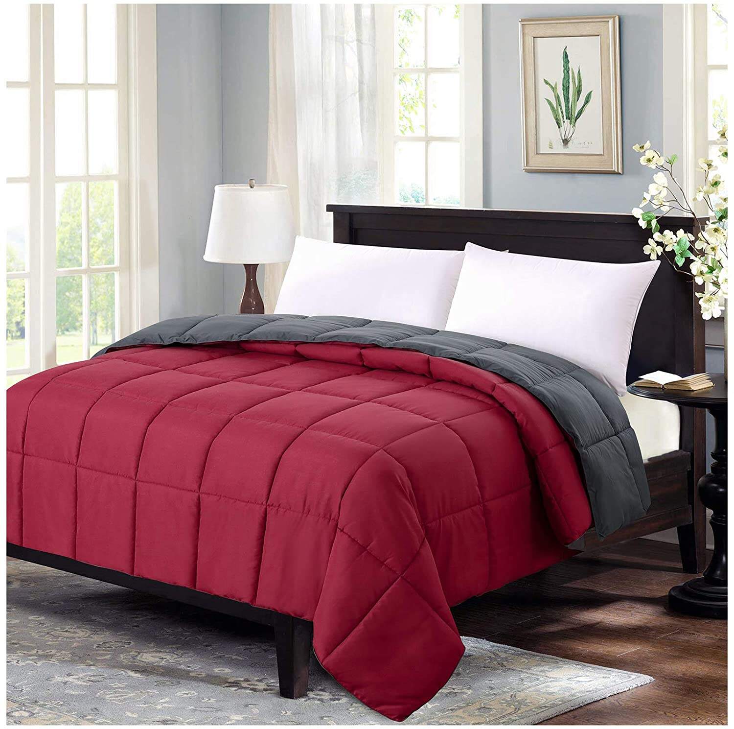 Oeko-Tex and BSCI Cheap All Seasons Anti Mite Solid Bedding Reversible Down Alternative Comforter For Adult details