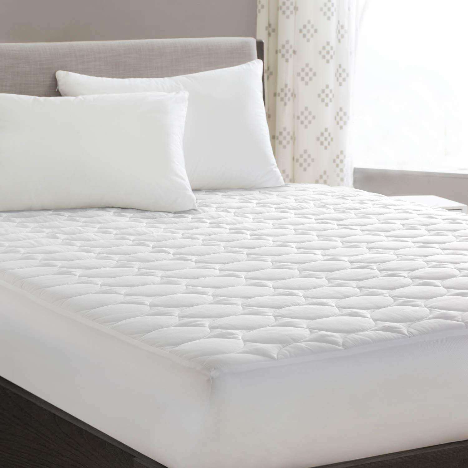 Fitted down mattress pad cover quilted fit with 18 deep pocket manufacture