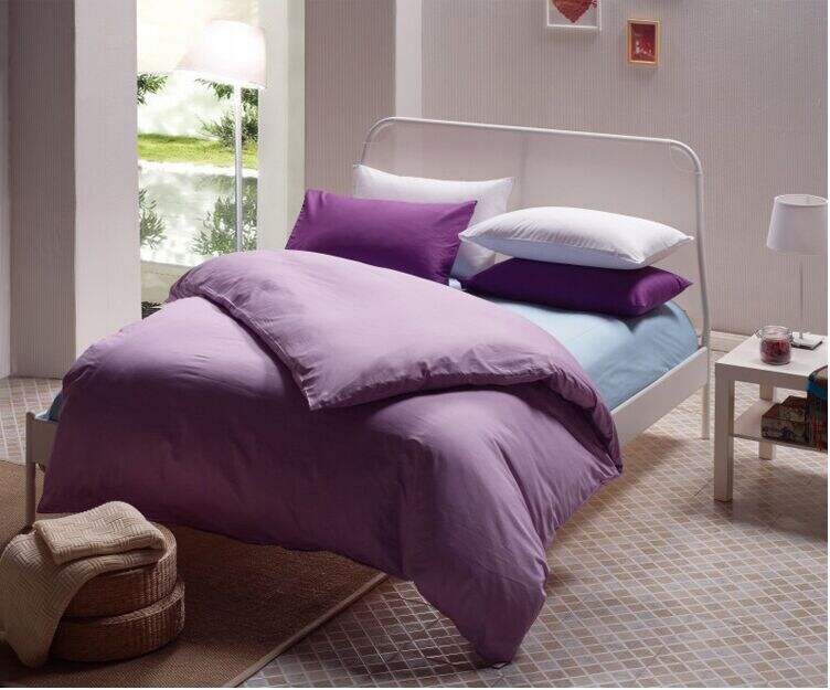 Cheap High Quality colorful Bedding Set plain cotton duvet cover details