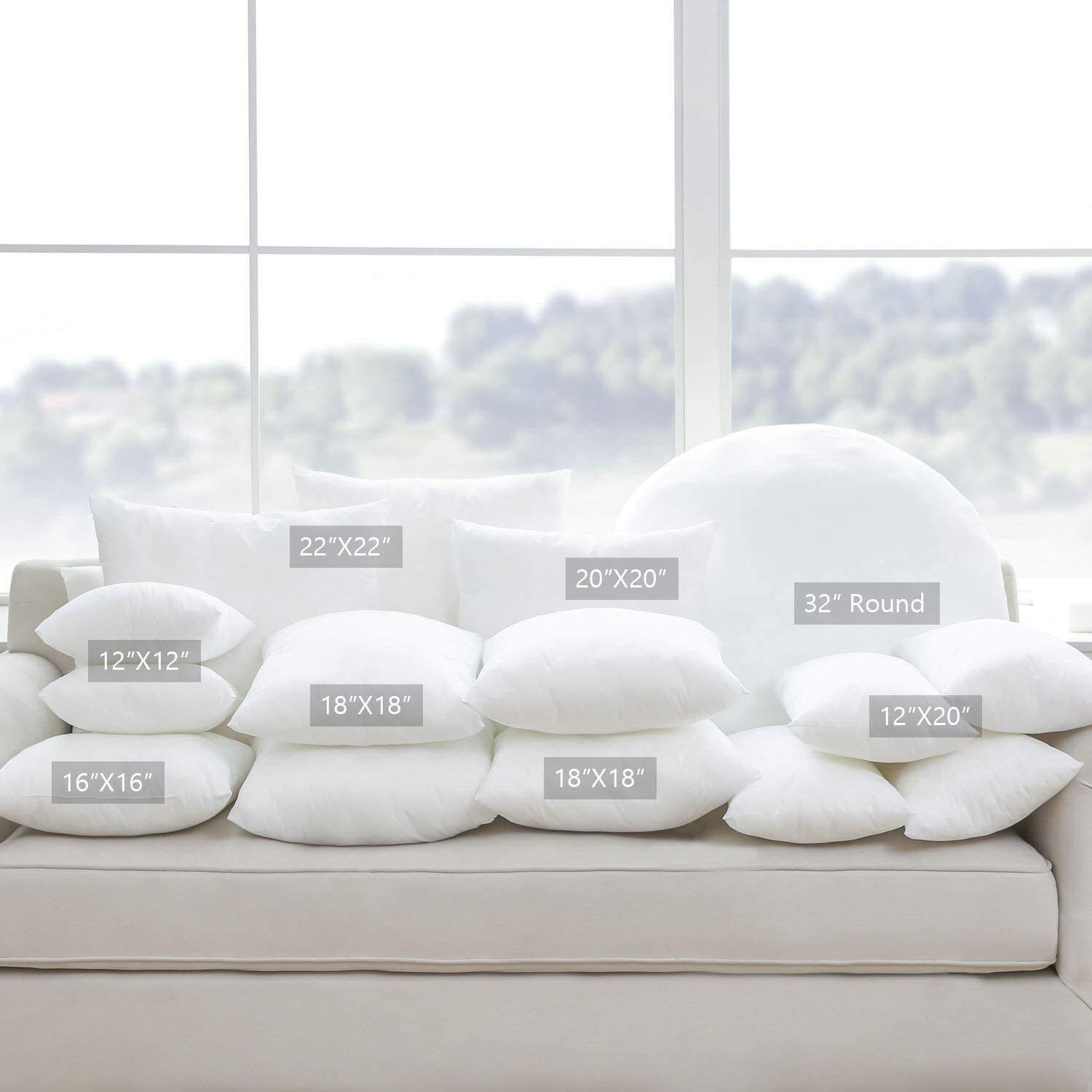 High Quality Custom size Square White Pillow 100% Polyester Filling Cushion Insert throw pillow inserts details