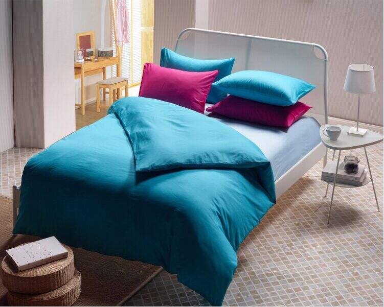 Cheap High Quality colorful Bedding Set plain cotton duvet cover supplier