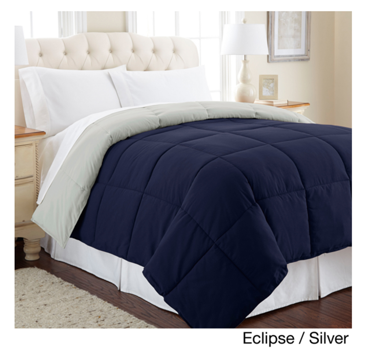 Quilted polyester reversible quilt microfiber filled duvet / comforter details