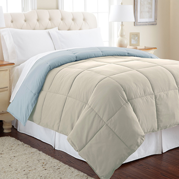 Quilted polyester reversible quilt microfiber filled duvet / comforter manufacture