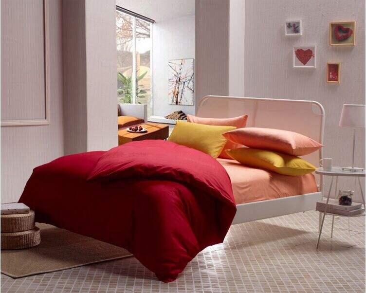 Cheap High Quality colorful Bedding Set plain cotton duvet cover manufacture