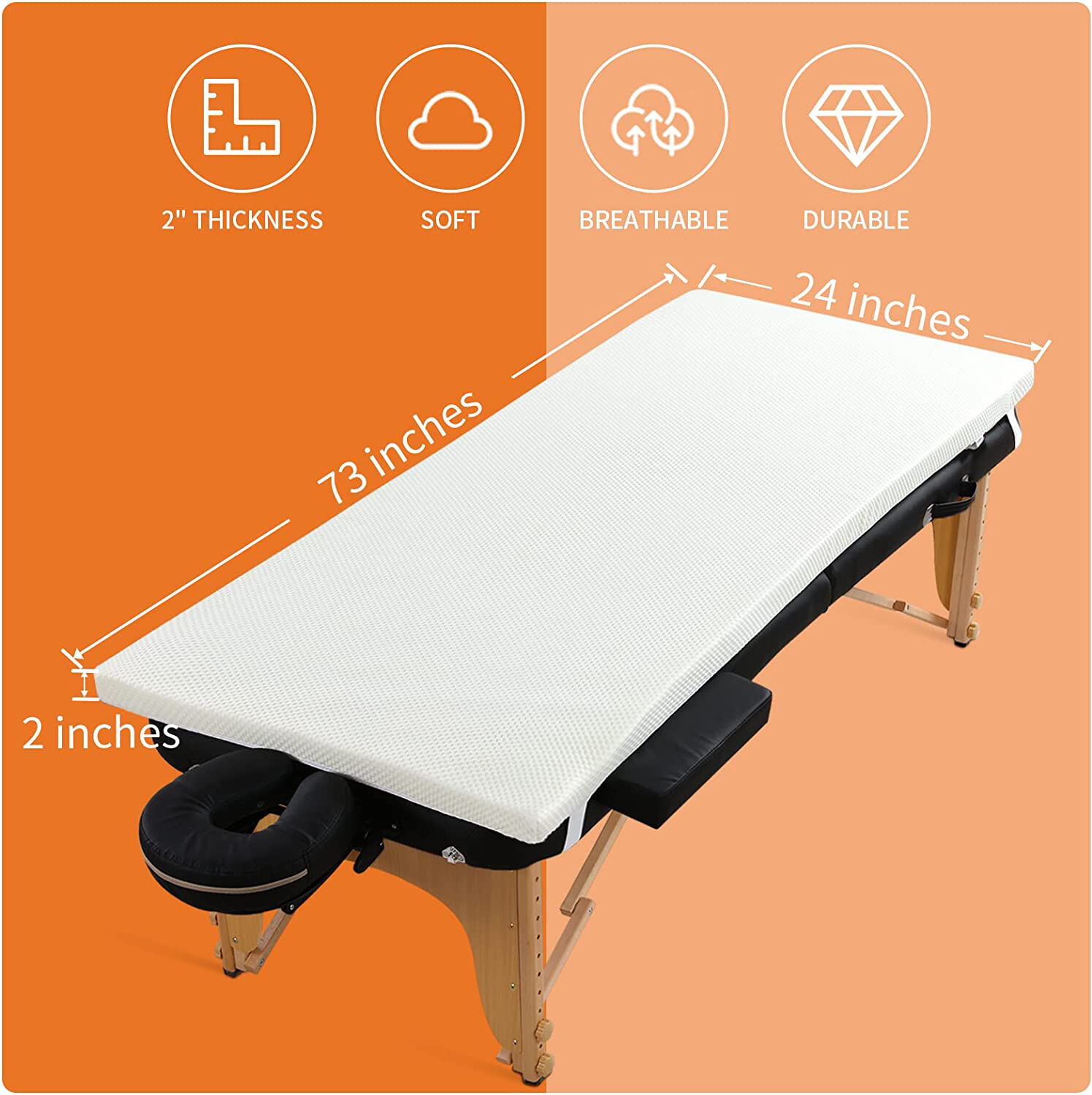 Cheap Non-Slip Memory Foam Lash Bed Topper Spa massage table mattress topper with Elastic Bands manufacture